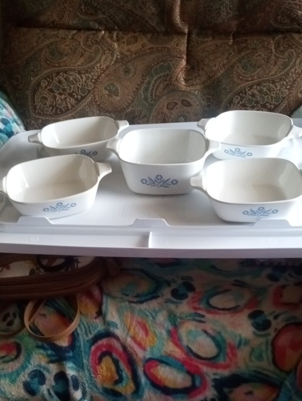 Corningware Blue Corn Flower Bakeware Set of Five